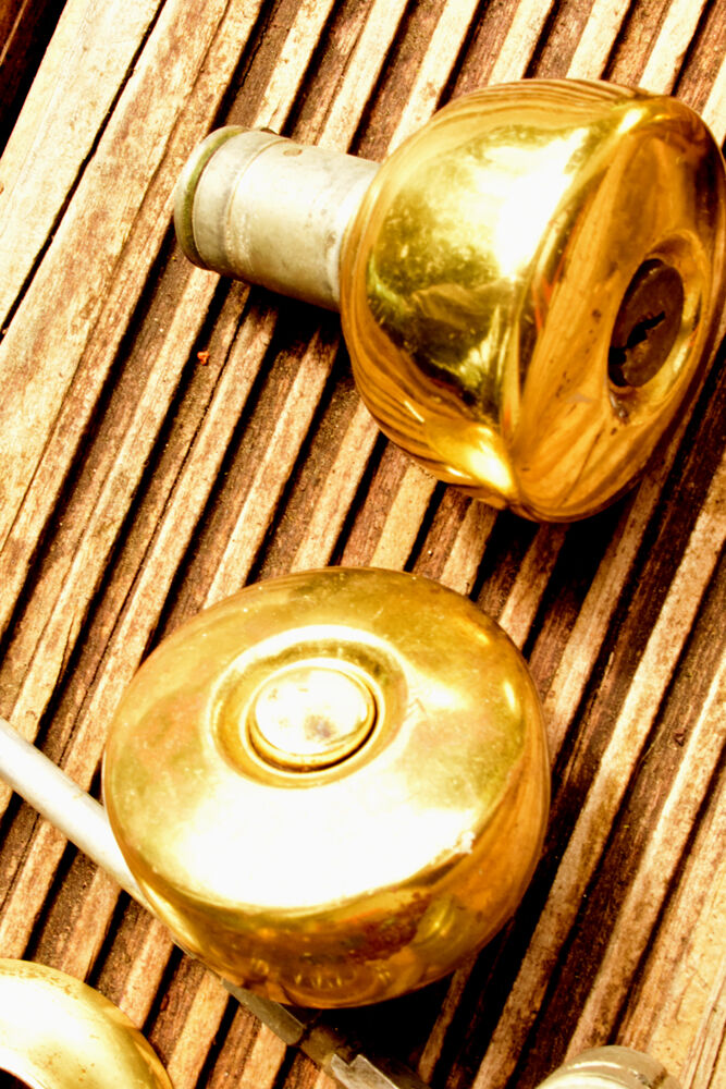 Brass door handles from the 60s