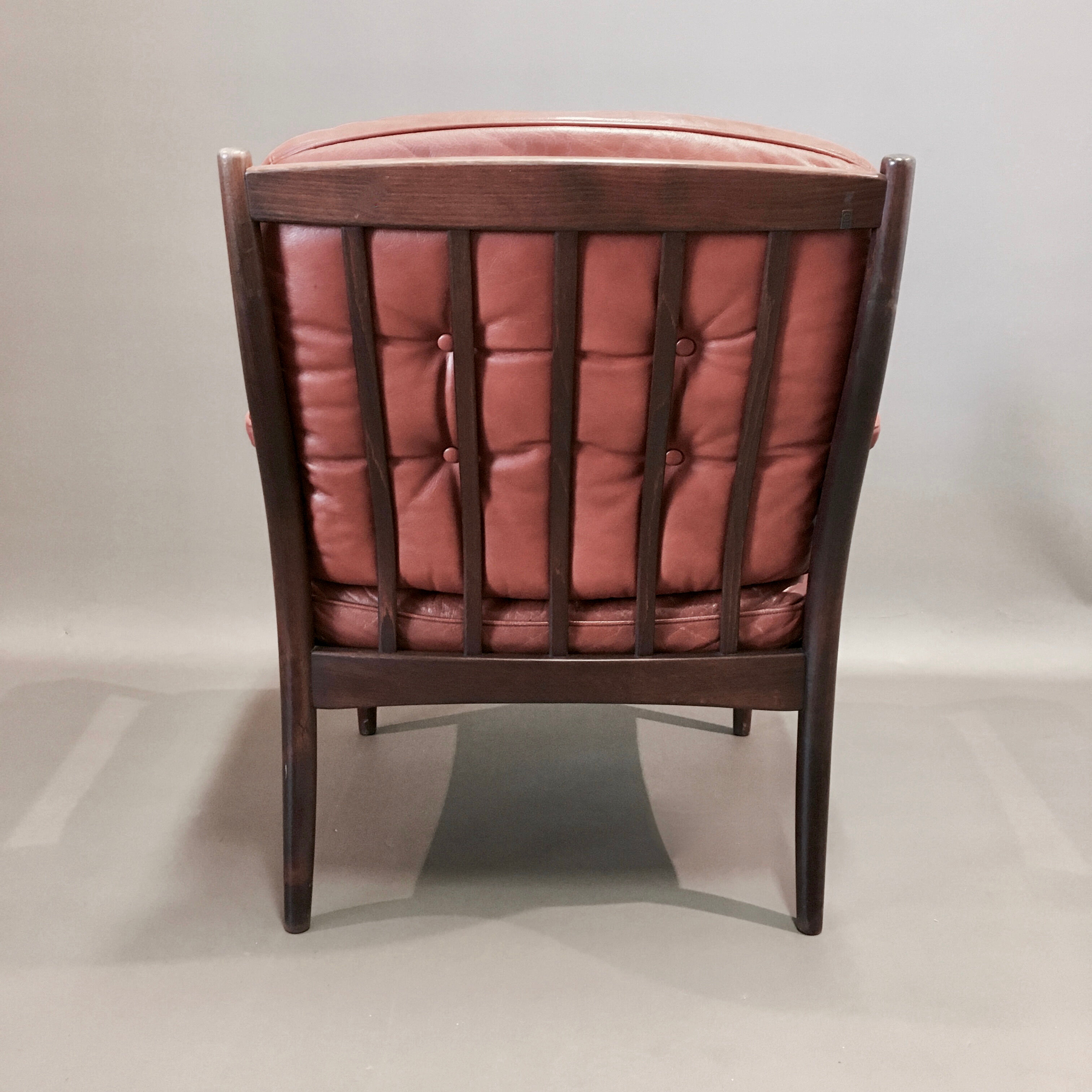 Scandinavian design leather armchair 1950 Gote Mobler.