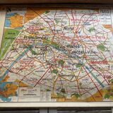 Old School Map School PARIS & Surrounding Areas Numbers 24 & 24bis Vintage