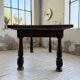 19th-century castle table, carved solid oak, 190cm.