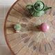 Round coffee table in wood and ceramic by Roger Capron, herbier/garrigue model, 60s/70s