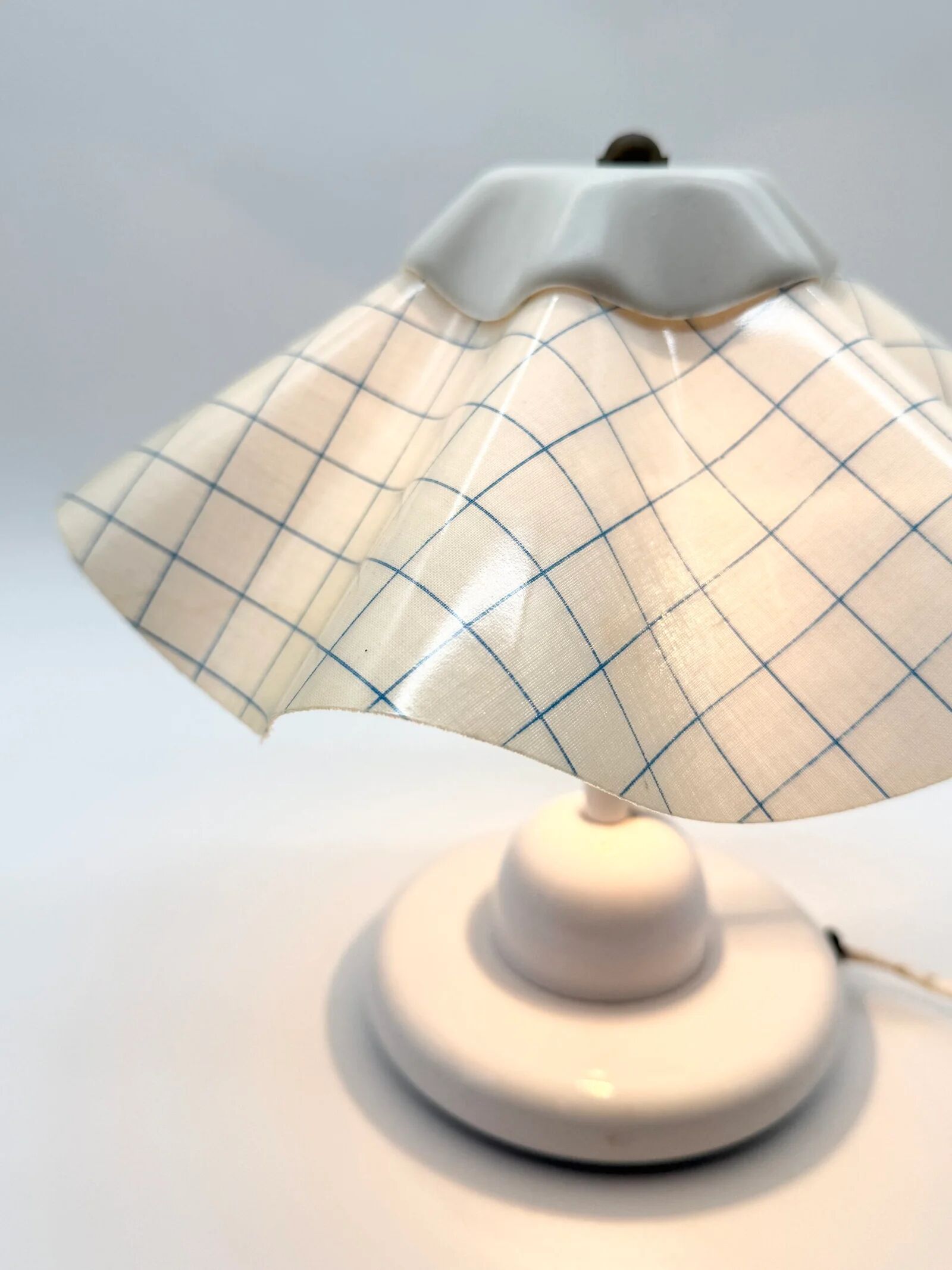 Pair of table lamps with pleated shades – 1980s