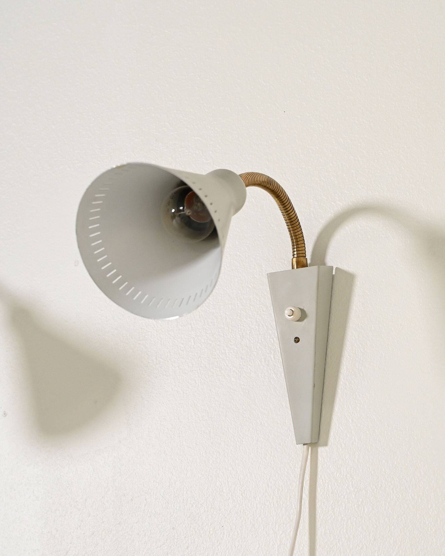 Pair of Scandinavian adjustable wall lamps, '50s