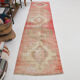 Red & beige vintage runner rug