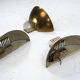 Set of three Italian Deco-style brass wall sconces, Italy 1970s