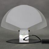 Pair of Italian midcentury table lamps by F. Fabbian, frosted glass, 1980s