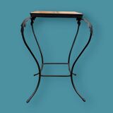Vintage side table in wrought iron & ceramic – 1960s
