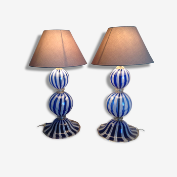 Pair of murano glass table lamp