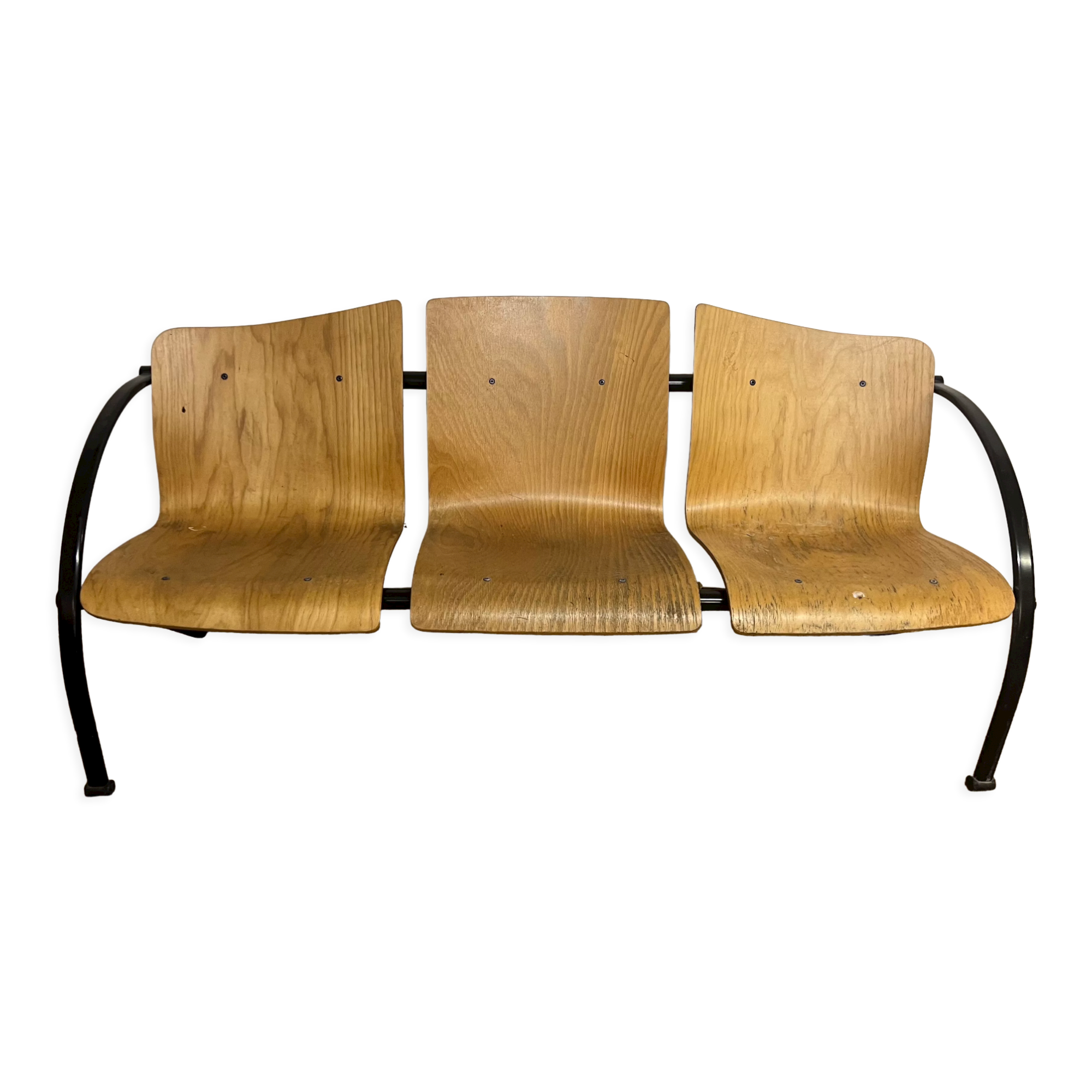 3-seater bench wood and metal