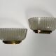Paire d'appliques en laiton et verre, années 1940-50