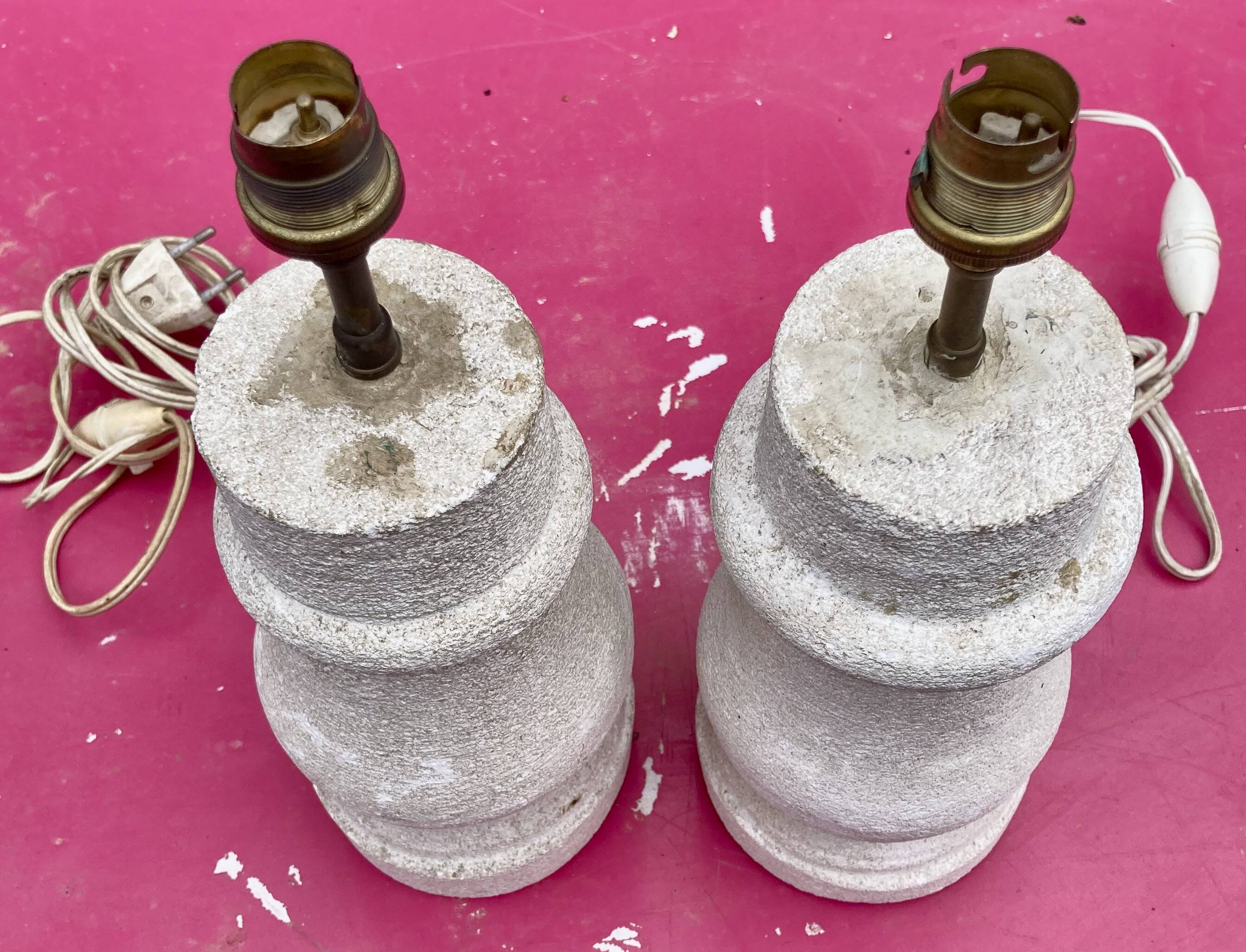 pair of stone lamps, Dlg by Albert Tormos, Arsène Galisson