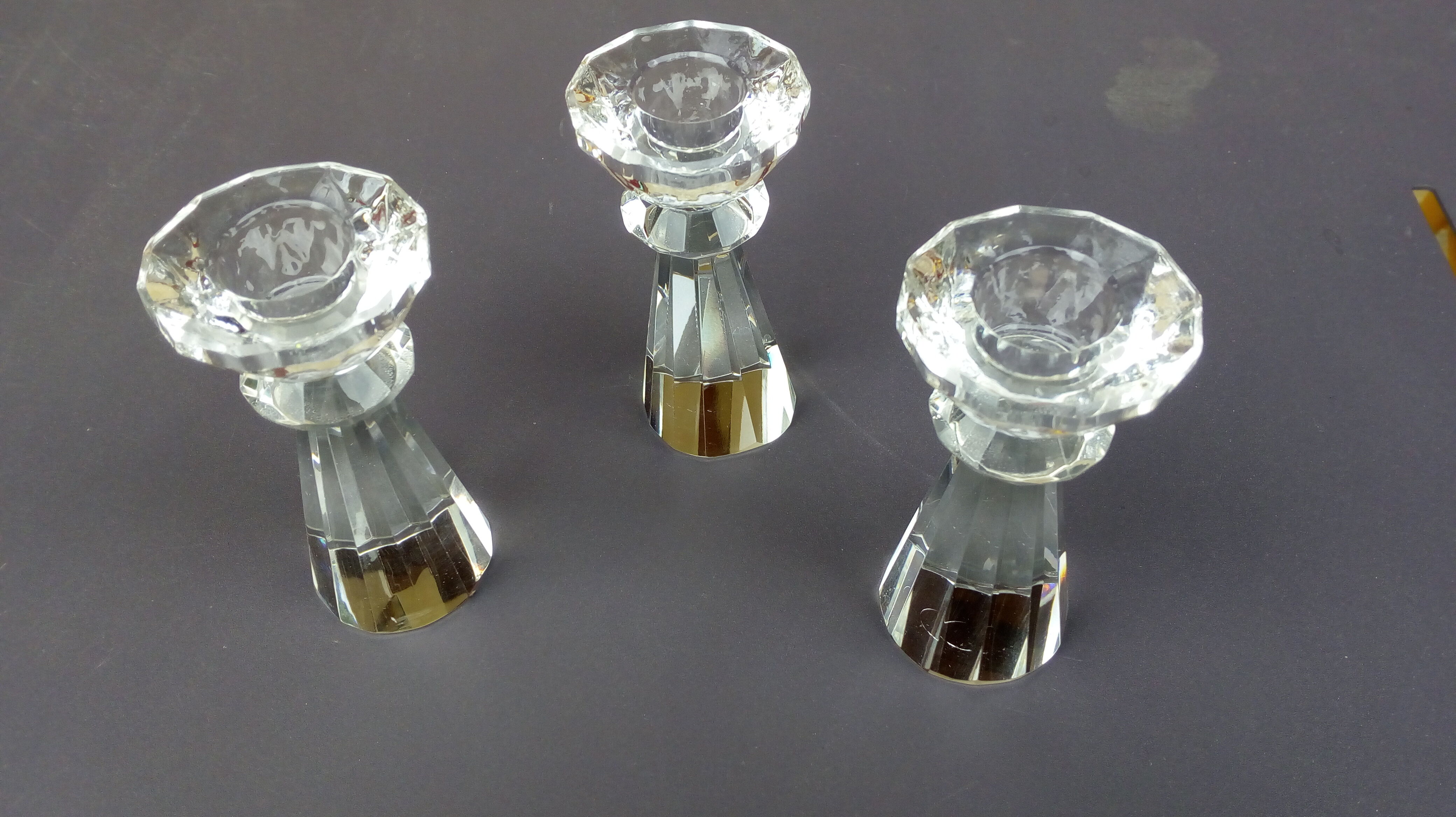 Glass candlesticks