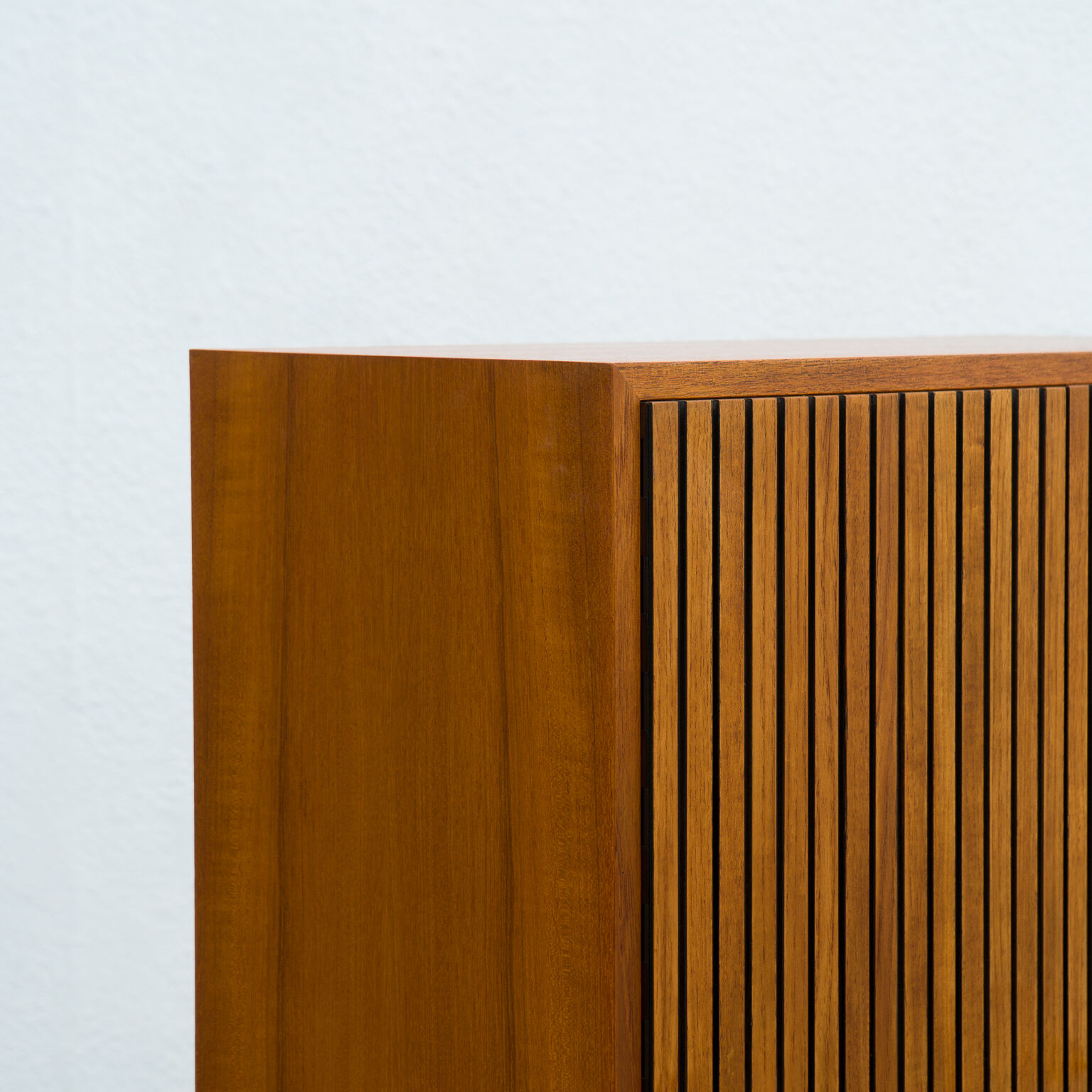Wardrobe, teak, vintage, ridged doors