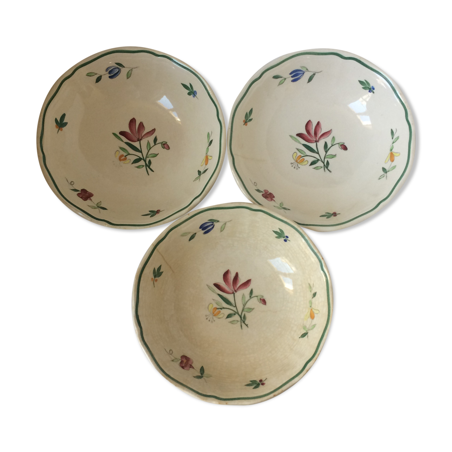 Trio of bowls faïence de Longchamp