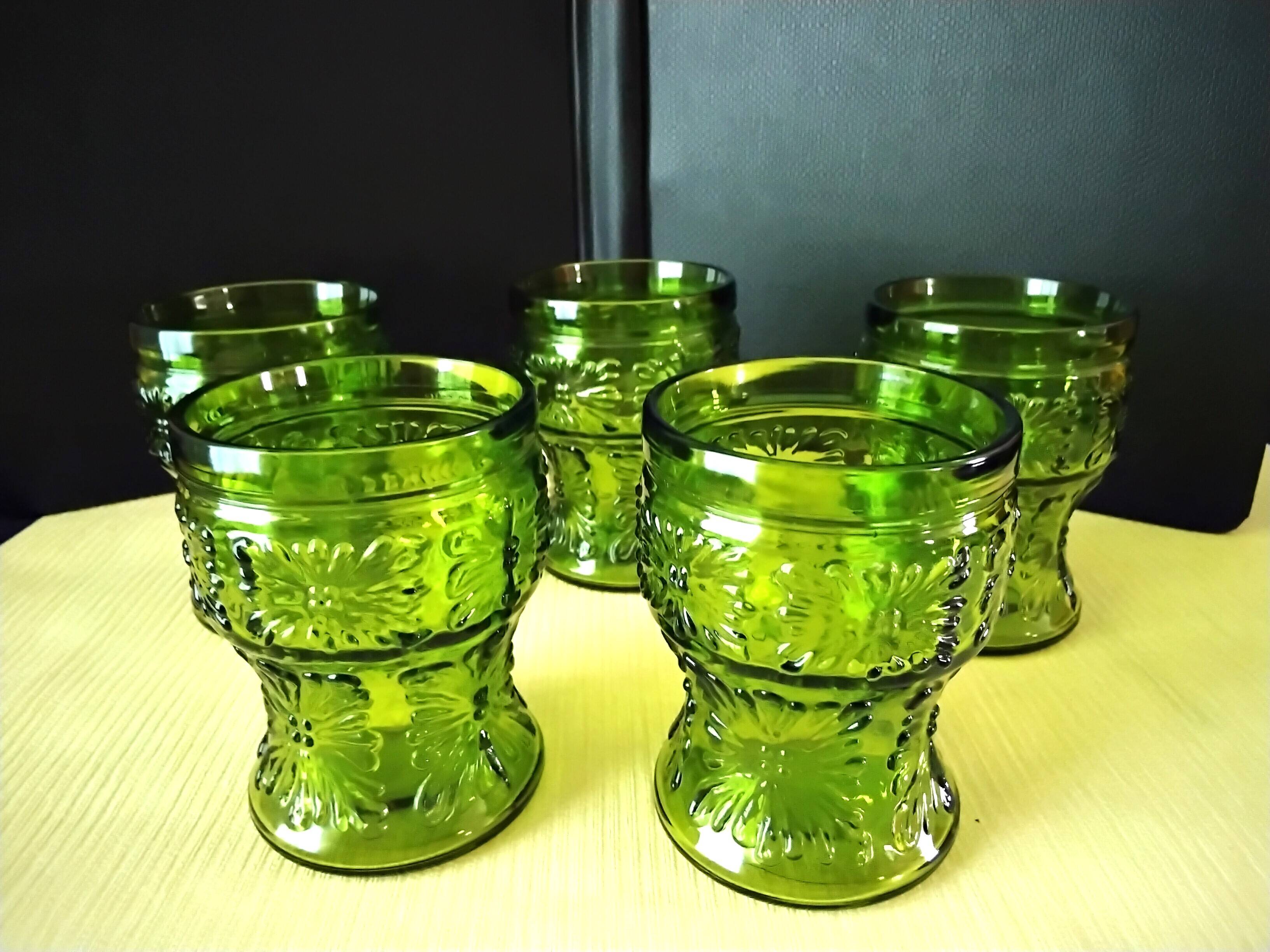 6 vintage goblets Verres Italian manufacture 1970s