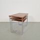 Tables gigognes en chrome et bois de Brabantia, années 1970, ensemble de 3