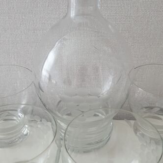 Verres et carafe vintage années 50