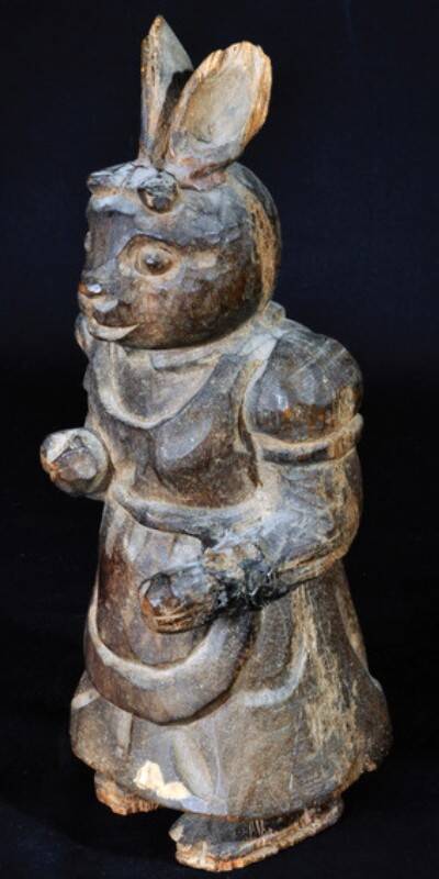 Carved wood representing the rabbit from Alice in Wonderland, late 19th century