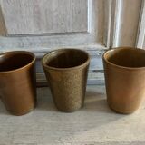 Lot of six Digoin mugs in sandstone