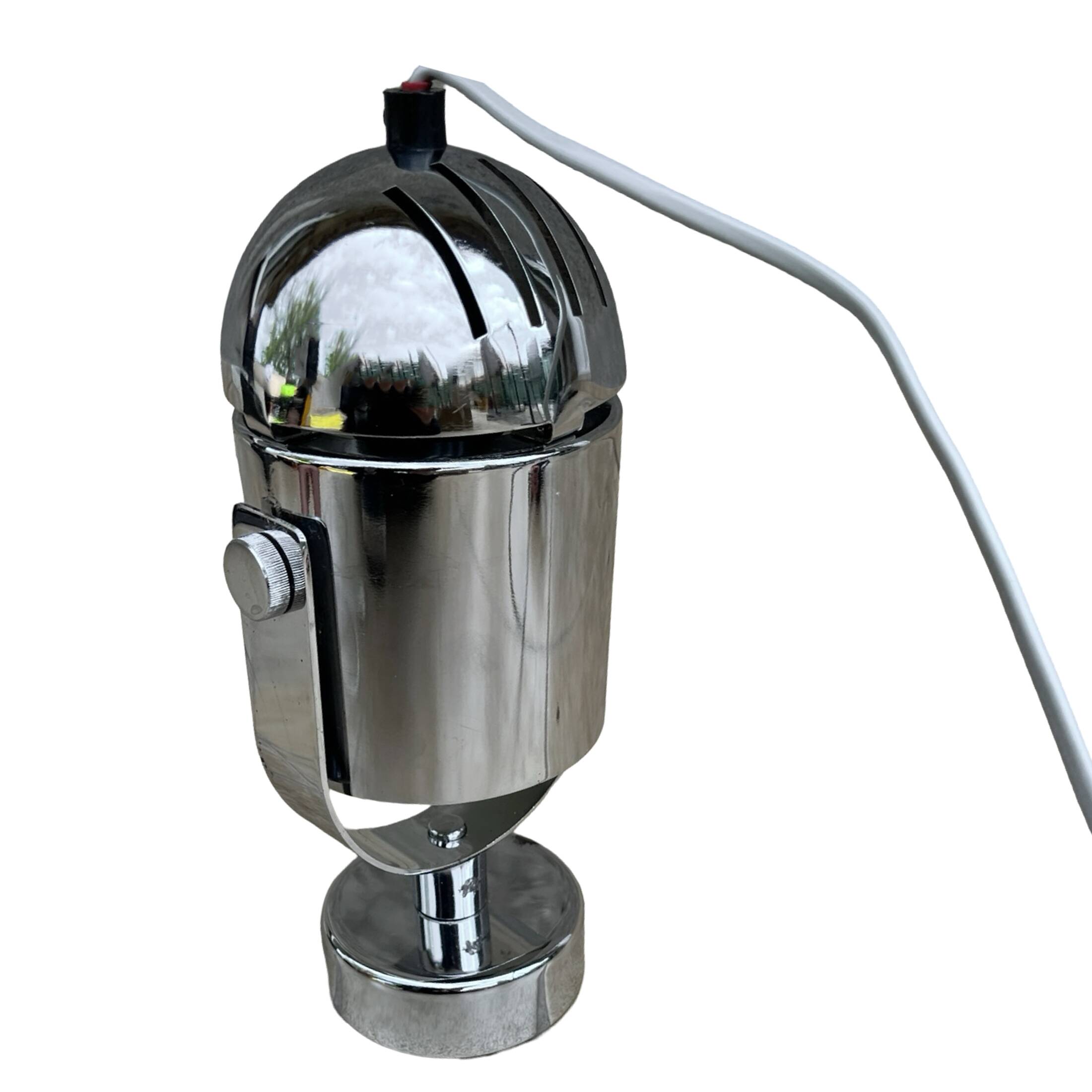 Space age chrome wall lamp, designed by S. Indra, Czechoslovakia, 1970s.