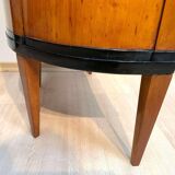 Biedermeier Demilune Half Cabinet in Cherrywood and Brass, France, 1810s