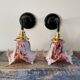 Pair of new electrified art deco wall lamps
