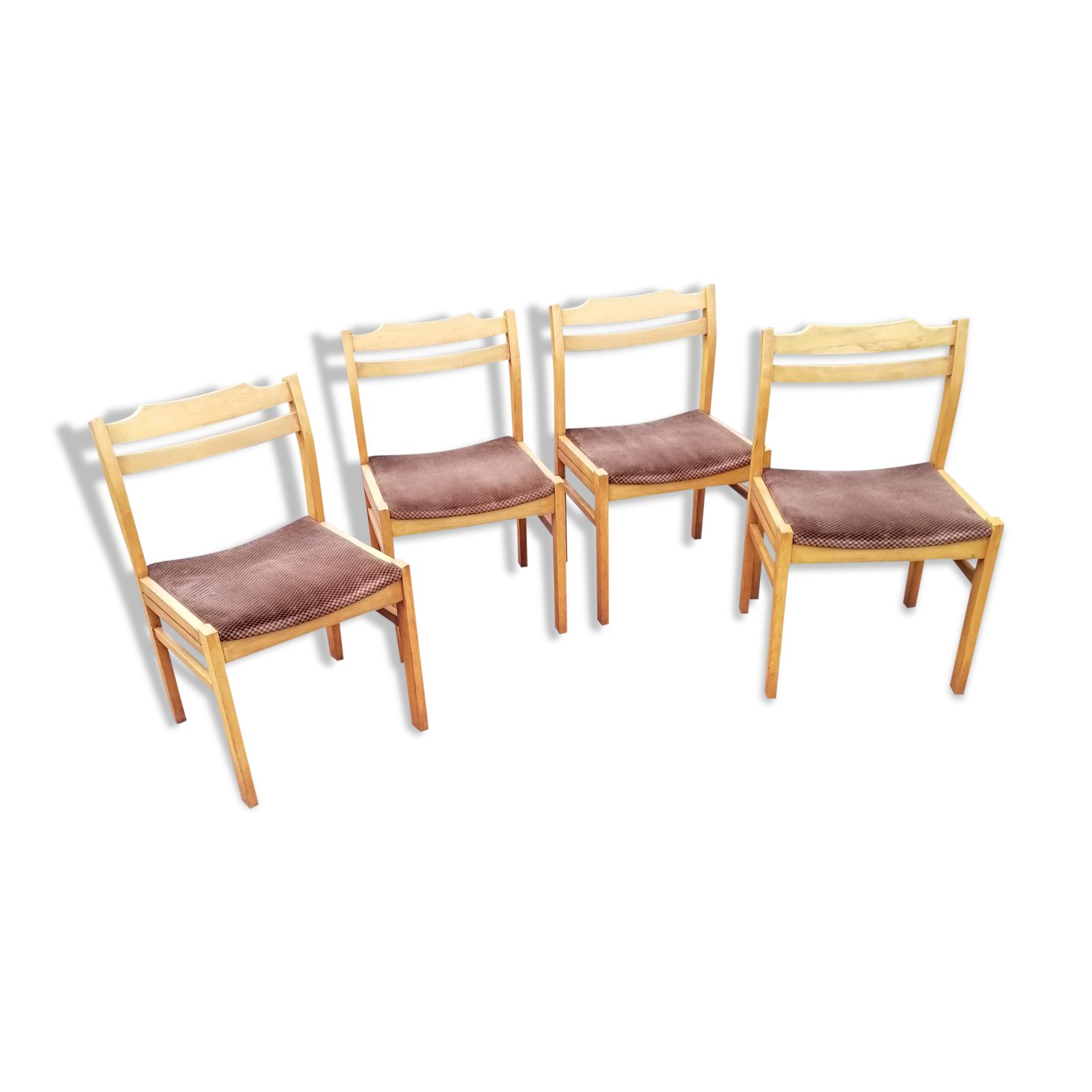 4 old Scandinavian chairs vintage teak 1960