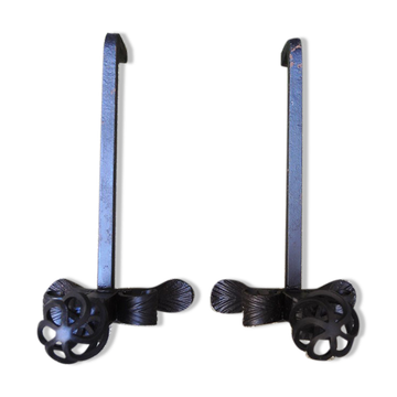 Old Cast Iron Chenets: Orbe