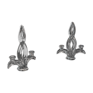 Lot de 2 bougeoirs en - cristal