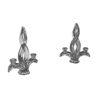 Set of 2 crystal candle holders