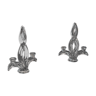 Lot de 2 bougeoirs en cristal