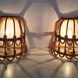 Paire d'appliques en bambou
