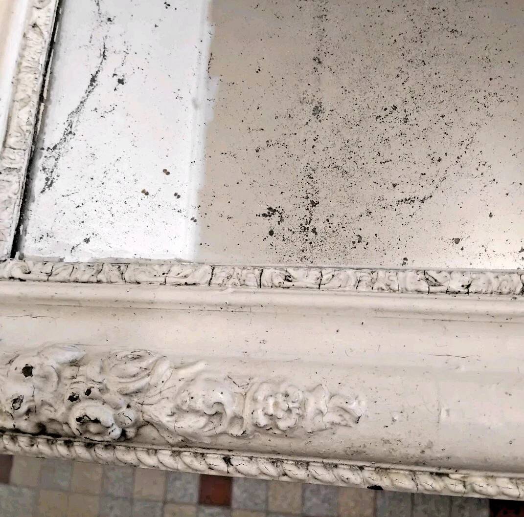 Antique 19th Century Mirror Carved Wood Frame 67x 55 Cm