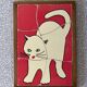 Wooden puzzle frame from the 50s/60s depicting a cat