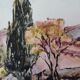 Small contemporary painting Provençal landscape