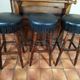 Wooden bar + 3 wooden stool and black skaï of the brand macorest
