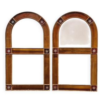 Ensemble de vitraux anciens en fer forgé