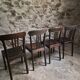 Set of 4 antique French bistro chairs Stella, circa 1900–1920.