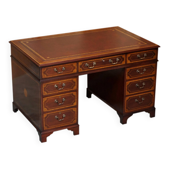 Sheraton desk restored Victorian leather