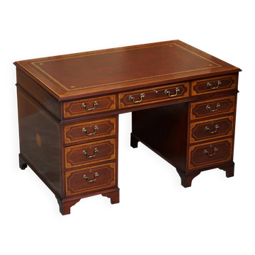Sheraton desk restored Victorian leather