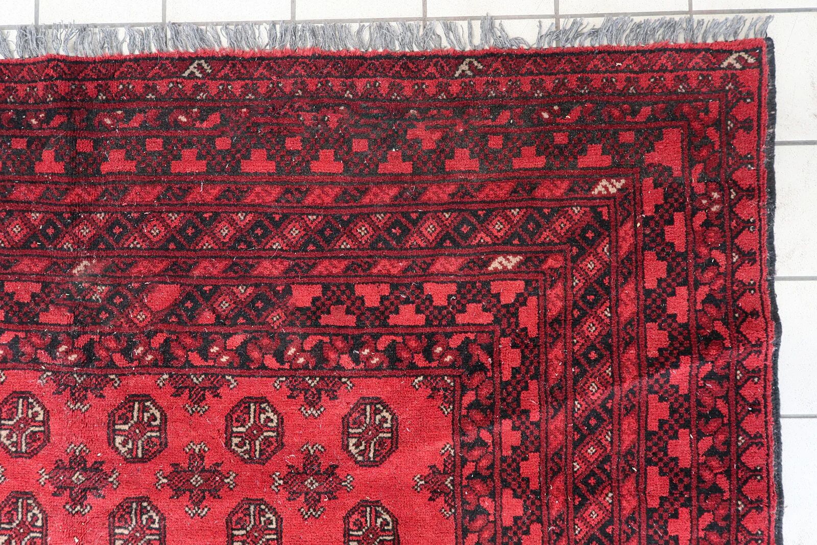 Antique Afghan Ersari handmade rug 208 x 288 cm 1920s