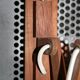 Accordion scandinavian teak wall lights