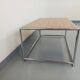Table basse vintage style USM en mélaminé et métal chromé