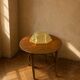 Geometric wall light in brass and glass, 1980s.