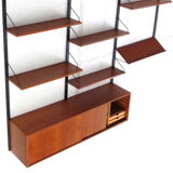 Vintage mid century Royal System Wall Unit with sideboard & shelves in teak by Poul Cadovius, 1960s