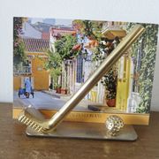 Chrome and brass bookends "tennis & golf" from the 1970s.