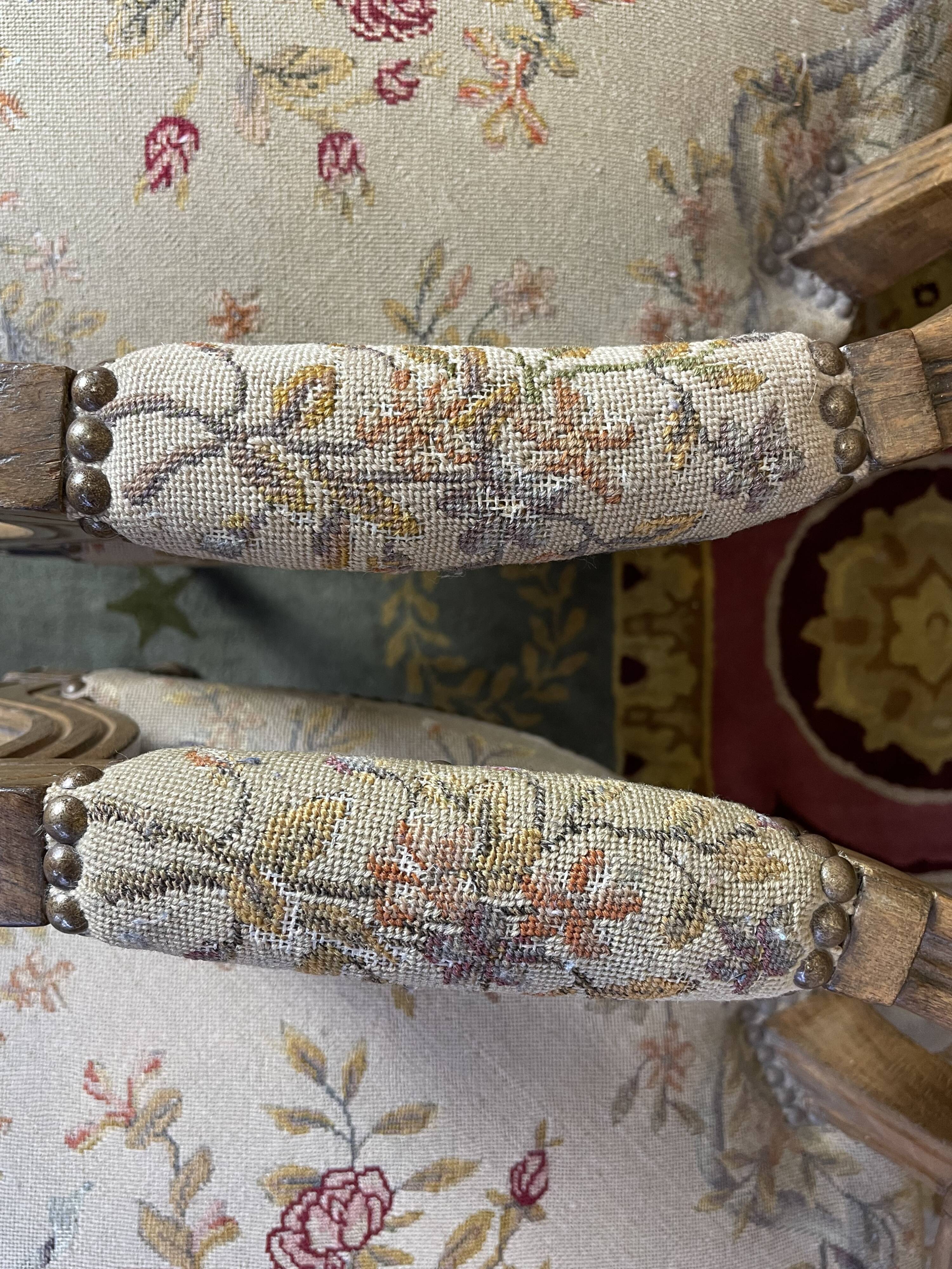 Pair of Louis XVI period medallion armchairs