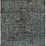 Handmade oriental decorative 1980s 331 cm x 331 cm blue wool carpet