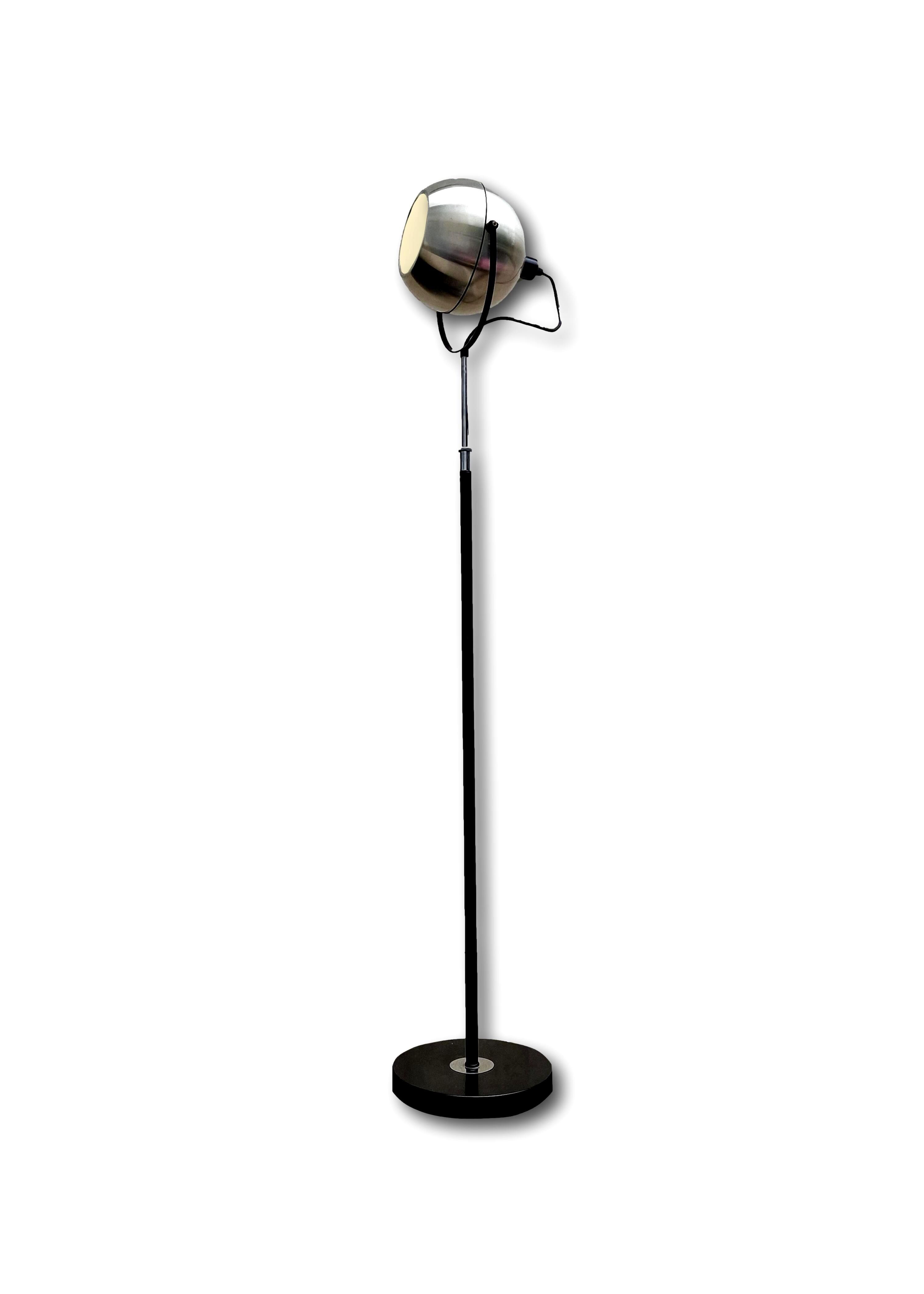 Raak globe floor lamp in aluminum, 1960s