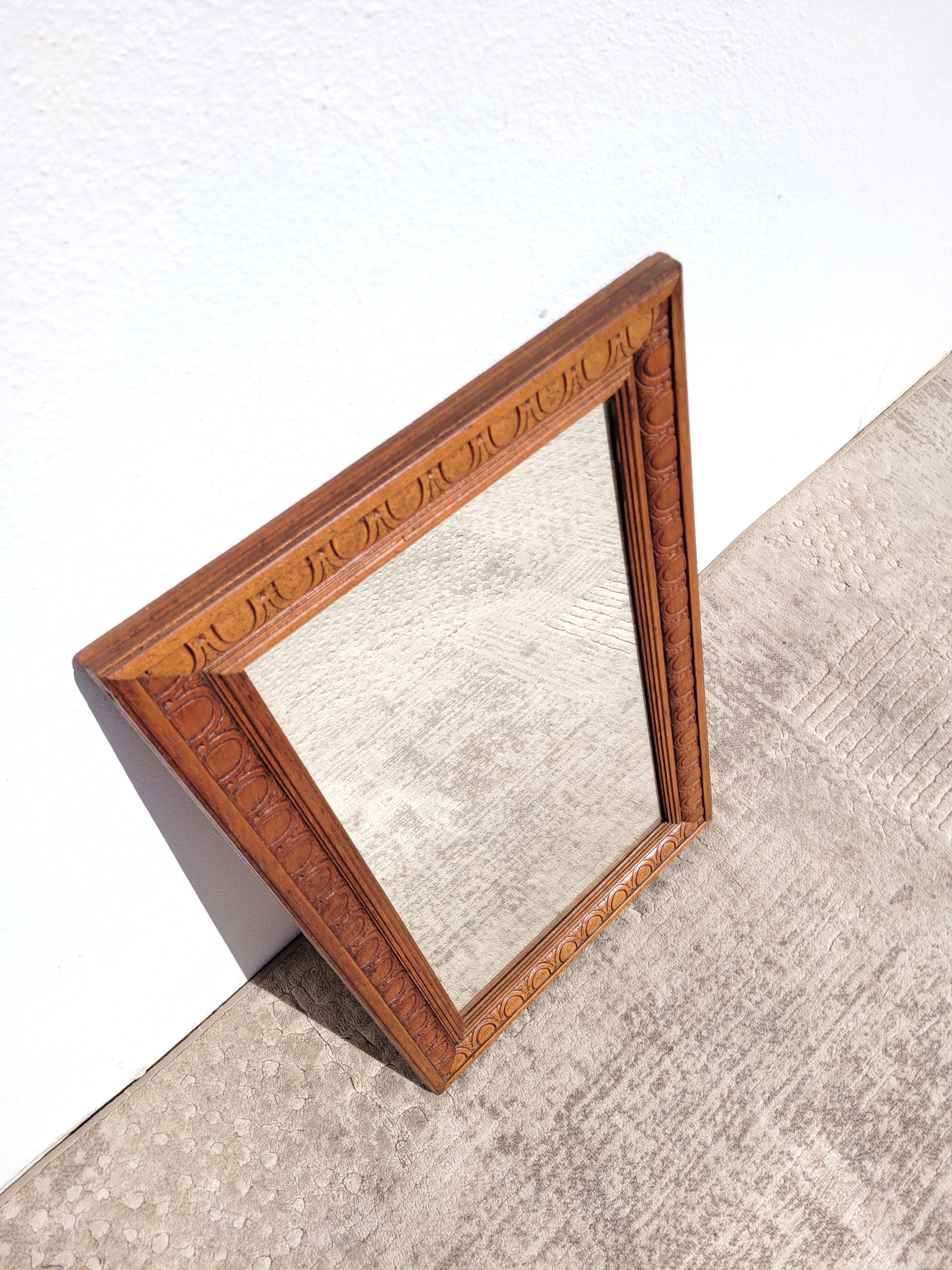 Vintage mirror ethnic wood, 60x37 cm